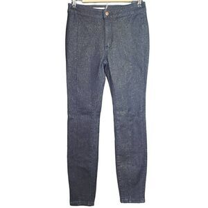 Anthropologie Pilcro High Rise Denim Leggings Size 27 Gold Shimmer Stretch